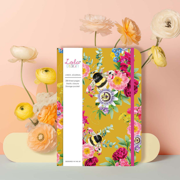 Hardback Bee Journal with Elastic Closure