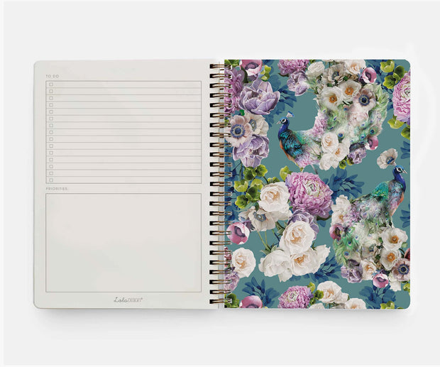 Peacock Wirobound B5 Organiser/ Notebook by Lola Design - Lola Design Ltd