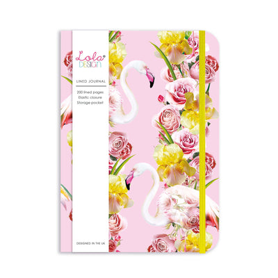 Flamingo Hardback Journal with Elastic Closure