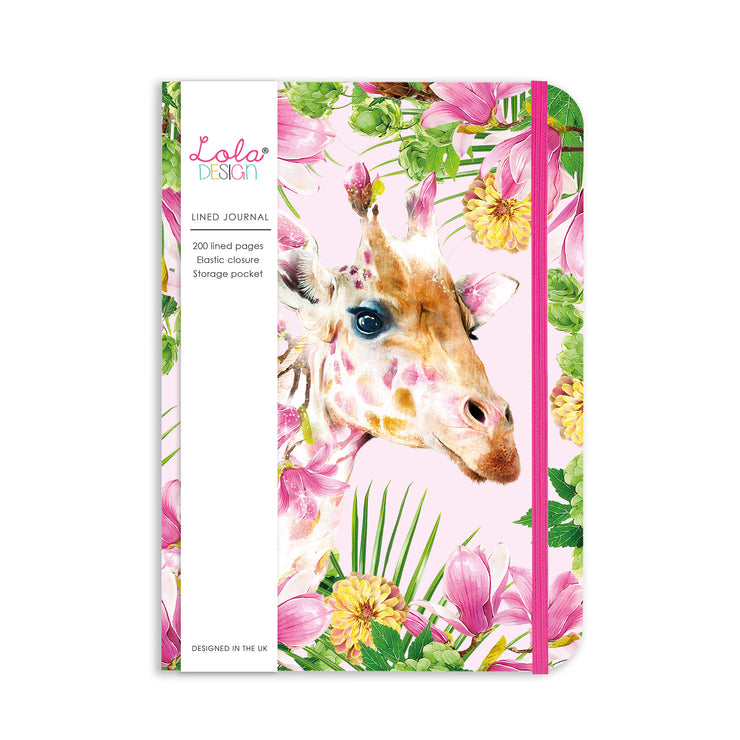 Giraffe Hardback Journal With Elastic Closure