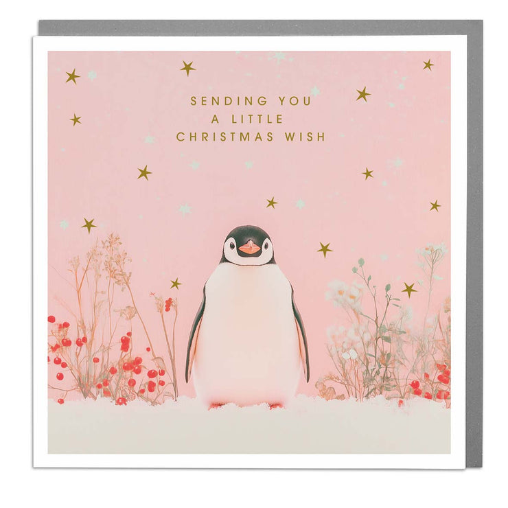 Little Penguin - Christmas Wish Card by Lola Design