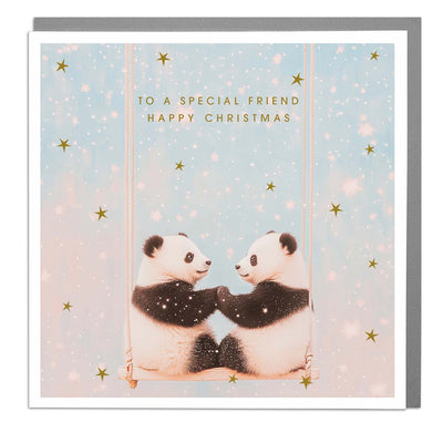 Two Pandas - Special Friend Christmas Card by Lola Design