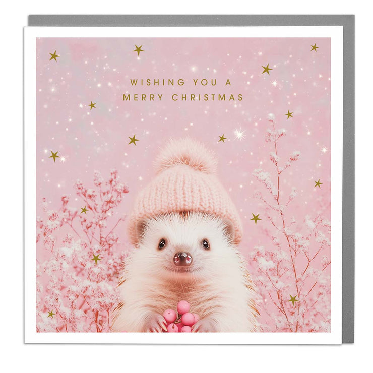 Hedgehog - Merry Christmas Card by Lola Design