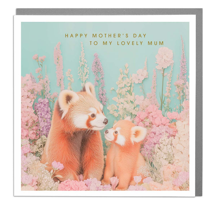 Red Pandas - Happy Mothers day to my Lovely Mum Card by Lola Design