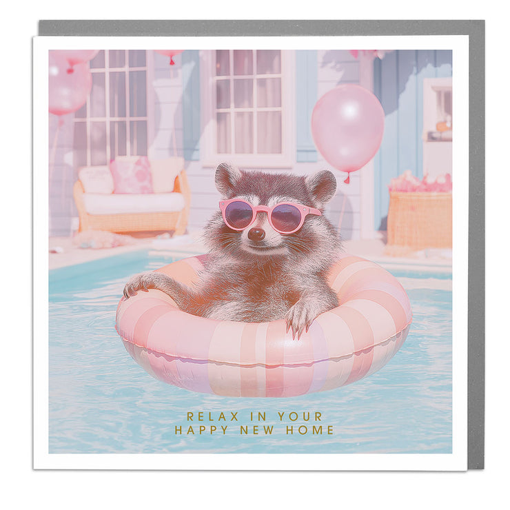 Racoon New Home Card by Lola Design