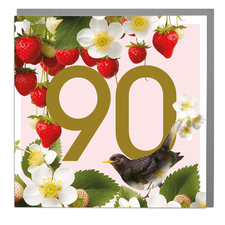 Age 90 - Black Bird Greeting Card by Lola Design