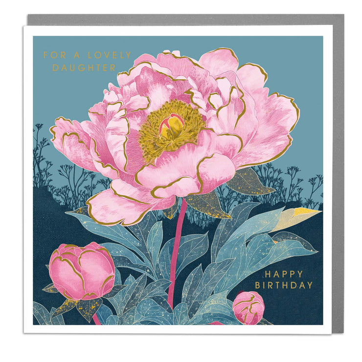 Daughter's Birthday - Peony Greeting Card by Lola Design