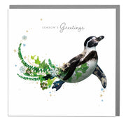 Swimming Penguin - Season's Greetings Christmas Card by Lola Design