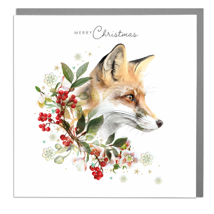 Red Fox - Merry Christmas Card by Lola Design