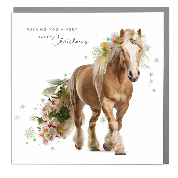 Shire Horse - Wishing You a Very Happy Christmas Card by Lola Design