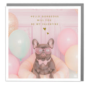 Frenchie - Hello Gorgeous - Valentines Day Card by Lola Design