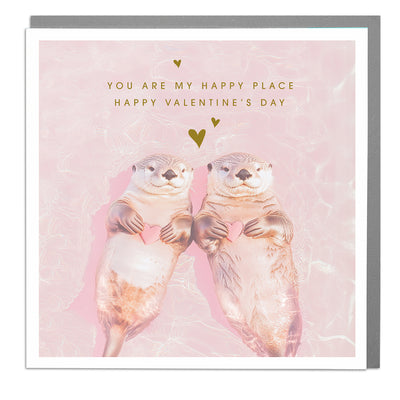 Sea Otters - You're My Happy Place - Valentines Day Card by Lola Design