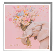 Elephant with Flowers - Thank you Card by Lola Design