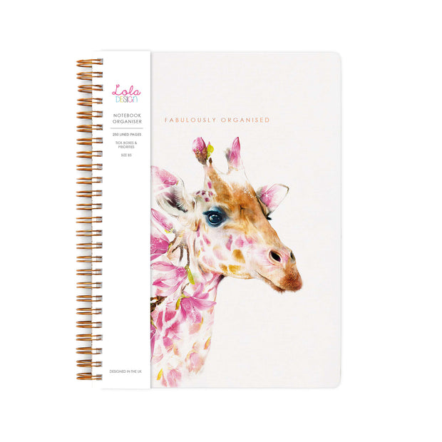 Wiro Bound Giraffe Organiser / Notebook by Lola Design - Lola Design Ltd