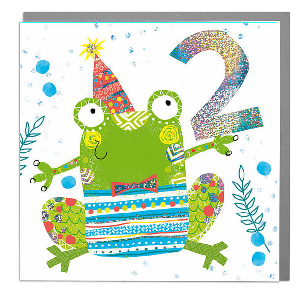 Frog Age 2 Birthday Card - Lola Design Ltd