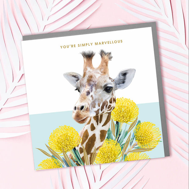 Giraffe Simply Marvellous Card - Lola Design Ltd