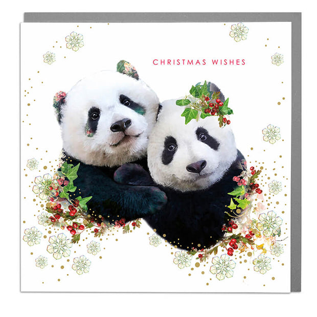 Panda Christmas Wishes Card - Lola Design Ltd