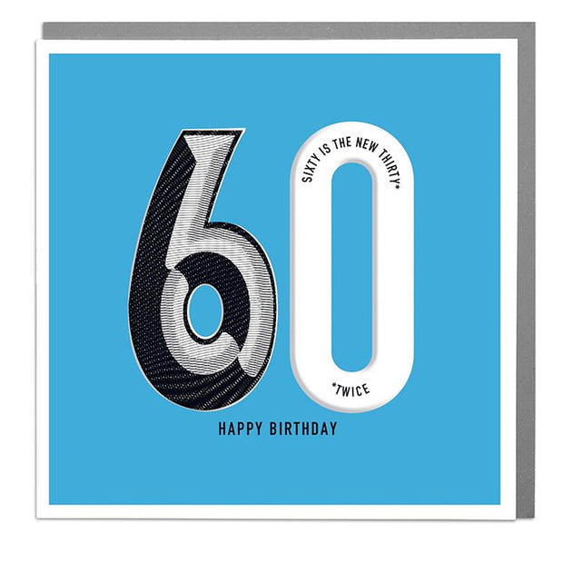 60th Happy Birthday Card - Lola Design Ltd