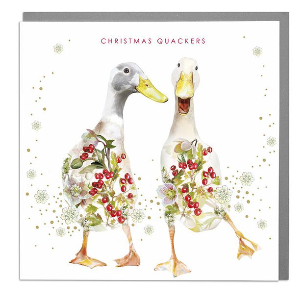 Indian Runner Ducks Christmas Card - Lola Design Ltd