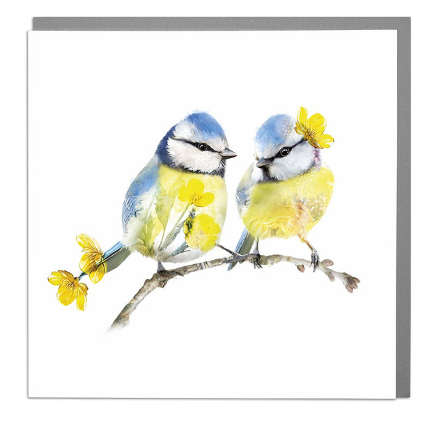 Two Blue Tits Card by Lola Design - Lola Design Ltd