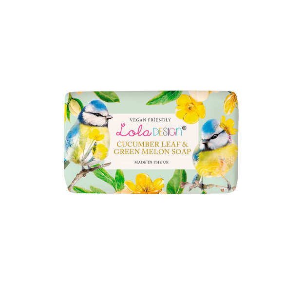 Cucumber leaf & Green melon soap - Blue tits - Lola Design Ltd