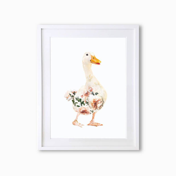 White Duck Art Print - Lola Design Ltd