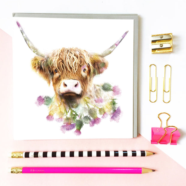 Highland Cow Card - Lola Design Ltd