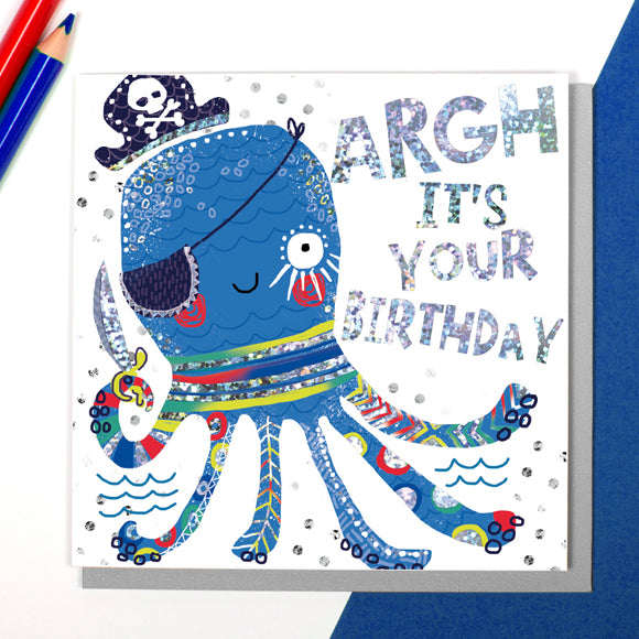 Octopus Happy Birthday Card - Lola Design Ltd