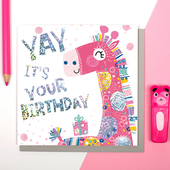 Giraffe Birthday Card - Lola Design Ltd